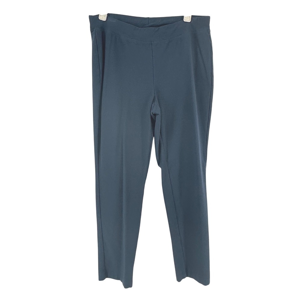Eileen Fisher Slim Leg Ankle Pants Minimalist Travel Stretch Women Petite M Blue